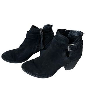 Sam Edelman Black Suede Leather Booties with Heels Size: 8.5